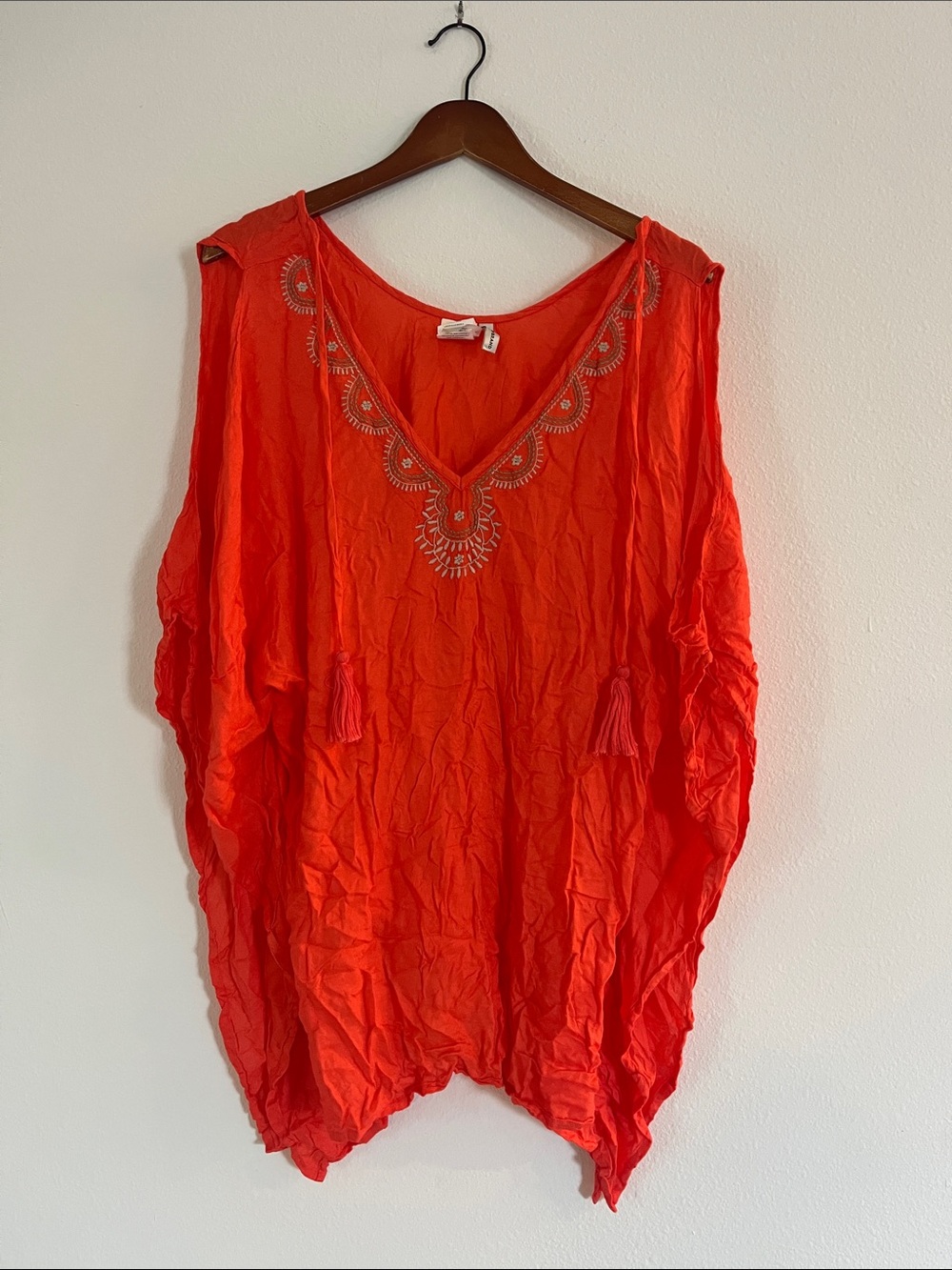 LUCKY BRAND Coral Beaded Tunic Top Swim Cover XS/S